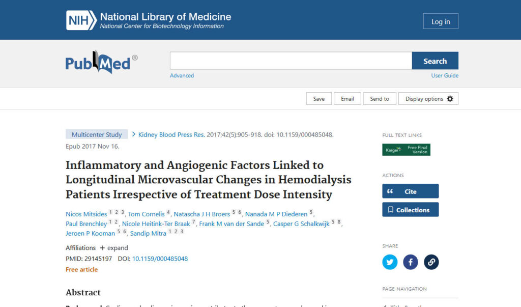 Inflammatory and Angiogenic Factors Linked to Longitudinal Microvascular Changes in Hemodialysis Patients Irrespective of Treatment Dose Intensity