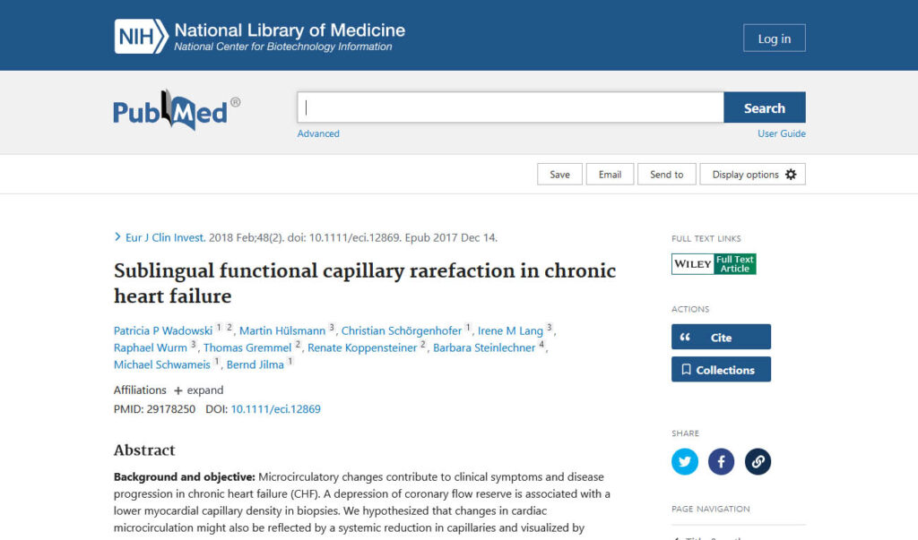 capillary rarefaction in chronic heart failure