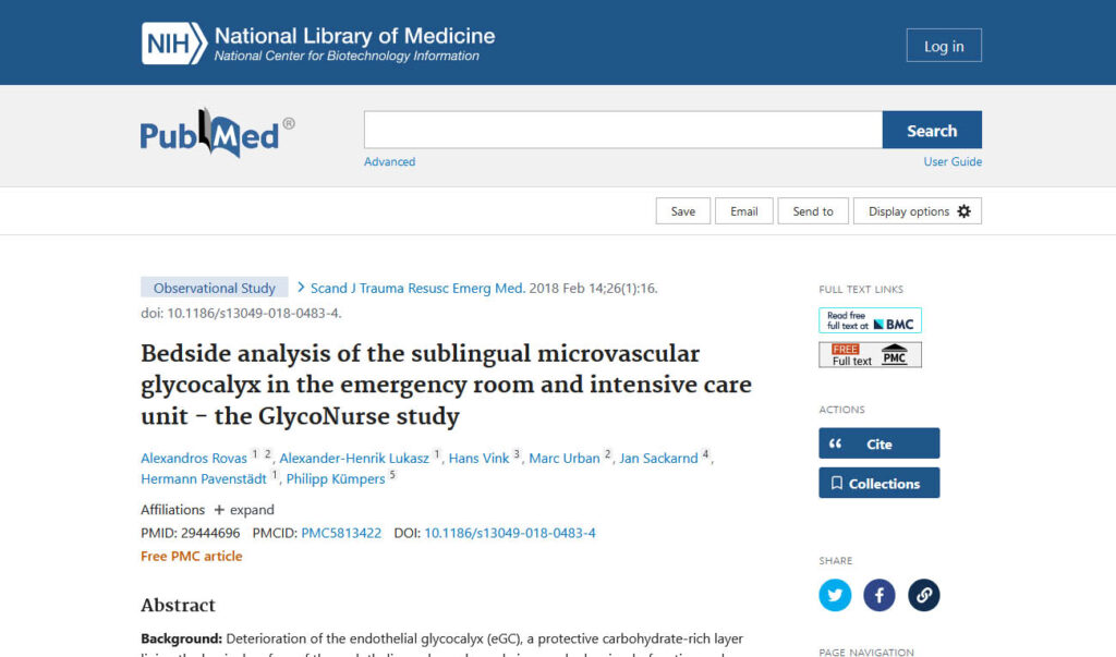 sublingual microvascular glycocalyx