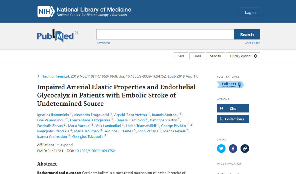 Endothelial Glycocalyx in Patients with Embolic Stroke