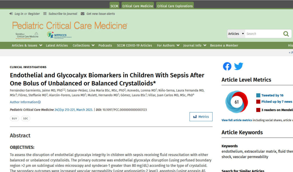 Biomarkers in Children With Sepsis